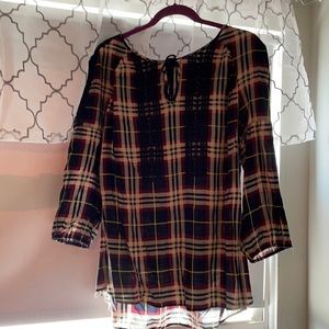 Daniel rainm plaid 3/4 sleeve shirt